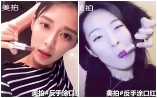 Trò mới của giới trẻ: Vòng tay qua đầu đánh son