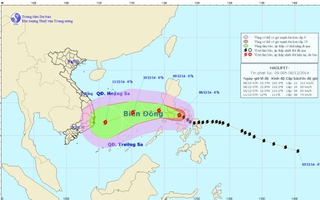 Sáng sớm 9-12, bão Hagupit sẽ vào phía Đông biển Đông