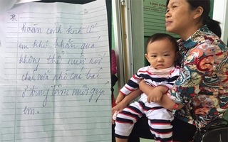 Bé trai 1 tuổi xinh xắn bị bỏ rơi trong giỏ nhựa cùng lá thư nhờ người nuôi hộ
