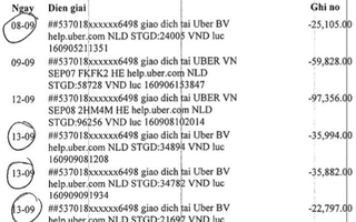 Khách hàng tố bị Uber "lạ" trừ khống 65 chuyến đi ảo