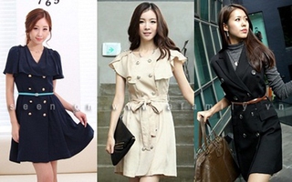 Độc đáo công sở mùa thu với váy măng-tô