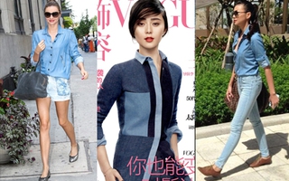 Sao từ Á sang Âu đều "mê mẩn" xu hướng denim on denim bụi bặm