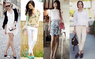Thanh lịch với tone màu trắng cho ngày trở lại công sở 