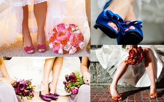 Phá cách với giày color block cho cô dâu thích nổi bật