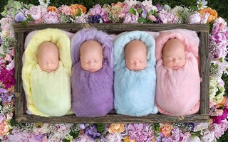 Tan chảy với bộ ảnh 4 bé gái trong ca sinh tư hiếm gặp trên thế giới