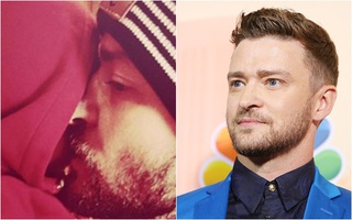 Tan chảy nhìn bố con Justin Timberlake hôn nhau