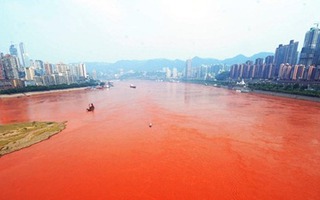 Kinh hãi nước sông đỏ tươi như máu