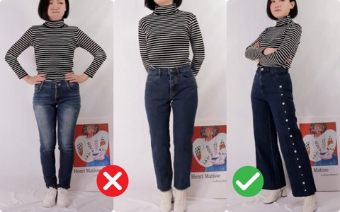 Theo chân cô nàng đùi to chắc nịch chọn đúng kiểu quần jeans nịnh dáng siêu chuẩn, chẳng cần giảm cân nhìn cũng gọn người