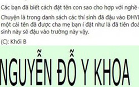 Đặt tên con là Nguyễn Đỗ Y Khoa, bố mẹ nhận lại điều bất ngờ khi cậu bé tròn 18 tuổi