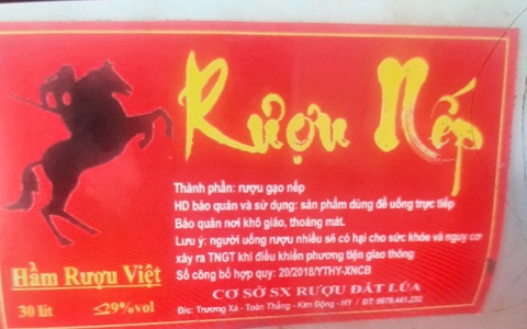 Yêu cầu thu hồi ngay sản phẩm Rượu nếp, Hầm Rượu Việt