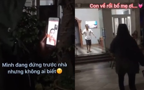 Cô gái về nhà không báo trước và khoảnh khắc người bố chạy ra mừng, ôm chặt lấy con gây xúc động trên mạng xã hội