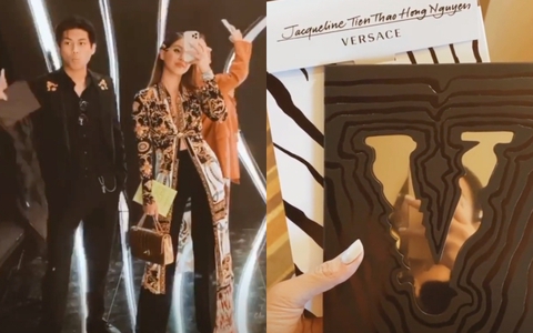 "Rich Kid" Thảo Tiên xuất hiện cùng cậu em trai cực bảnh tại show thời trang Versace 
