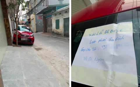 Tài xế đỗ xe chắn trước cửa nhà người khác nhưng mảnh giấy mà chủ xe để lại khiến chủ nhà chẳng thể nổi giận