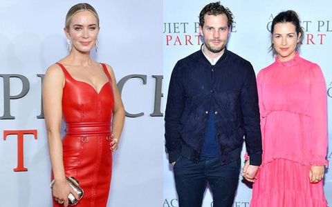 Mỹ nhân "Vùng đất câm lặng" Emily Blunt khoe đường cong quyến rũ ở tuổi 37 khi hội ngộ soái ca "50 Sắc Thái" Jamie Dornan