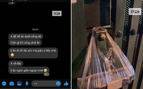 Đang cãi nhau, chàng trai vẫn mua đồ ăn treo trước cửa nhà người yêu, đọc tin nhắn anh chàng gửi khiến hội FA thi nhau ao ước