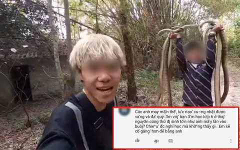 Học theo youtuber "tìm vàng" ngoài tự nhiên, học sinh trung học gây sốc với câu tuyên bố "sẽ cố gắng để bằng anh" khiến nhiều người bức xúc