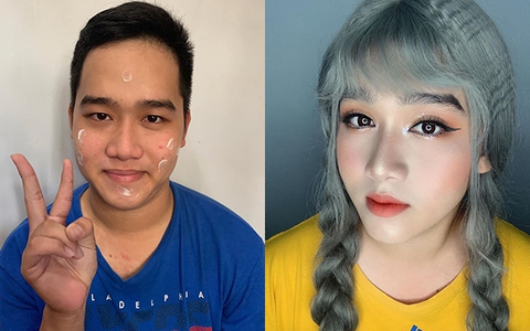 Nghỉ dịch sợ quên nghề, cô gái lôi người yêu ra trang điểm sương sương và cái kết đáng trầm trồ!