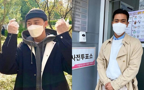 Park Seo Joon, Siwon cùng loạt sao Hàn đeo khẩu trang đi bầu cử Quốc hội giữa mùa dịch