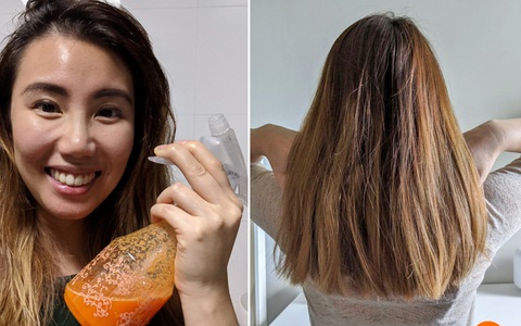 Dùng nước ép cà rốt để ủ tóc, tôi khá bất ngờ vì sau lần gội đầu tiên tóc cứ mềm và muốn vuốt mãi