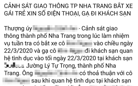 Khánh Hòa xác minh thông tin CSGT gạ tình người vi phạm giao thông