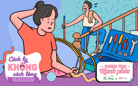 Bộ tranh: Chiêu bài “Hoán đổi” giữa hai vợ chồng khiến những ngày thực hiện cách ly xã hội trở nên đặc biệt hơn