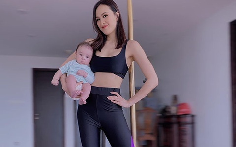 Siêu mẫu Phương Mai khoe dáng mướt mắt sau 5 tháng sinh con nhờ múa cột điêu luyện nhưng nhìn chế độ ăn mới bất ngờ