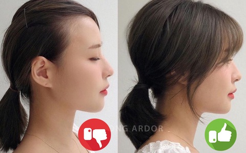 Buộc tóc đuôi ngựa thôi mà vẫn giấu được trán dô, tóc hói, mặt béo tròn... chỉ nhờ "lợi dụng" vài lọn tóc mai
