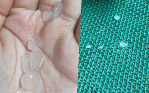 Người dân bất ngờ, ngỡ ngàng khi 'lần đầu trong đời' chứng kiến TP.HCM xuất hiện mưa đá