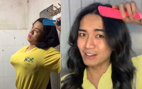 "Người đàn bà hóa đá" với chiếc áo vàng và lược nhựa hồng bỗng trở thành nhân vật được dân mạng đua nhau cover, trở thành hiện tượng nổi nhất trên mạng vài ngày nay