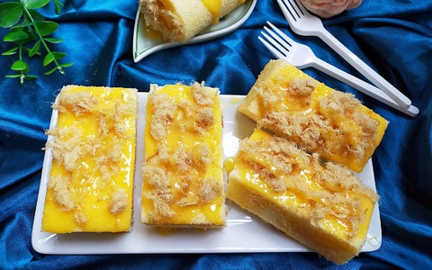 Ăn sáng ở nhà quá ngon với bánh bông lan chà bông mềm xốp tự làm 