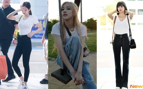 Áo phông đen - trắng đơn giản là vậy nhưng Black Pink diện lên vẫn cực "xịn", tất cả là nhờ 4 công thức