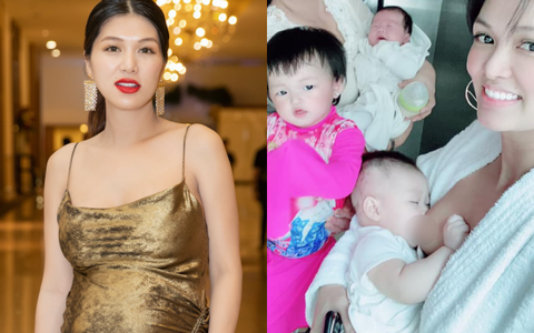 Bị chỉ trích vì kéo áo cho con bú trong thang máy, Hoa hậu nhiều con nhất showbiz Việt lên tiếng cực thẳng thắn