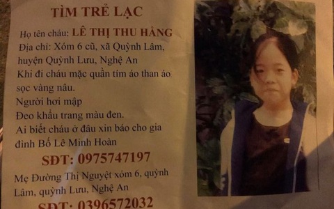 Nữ sinh Nghệ An mất tích nhiều ngày được cặp vợ chồng lớn tuổi ở Hà Nội cưu mang