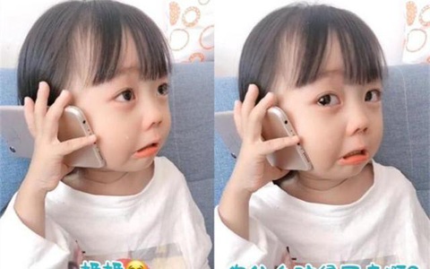 Bé gái gọi điện tố khổ với bà nội về thảm cảnh hiện tại, đang khóc mà biểu cảm đáng yêu đến "rụng tim"