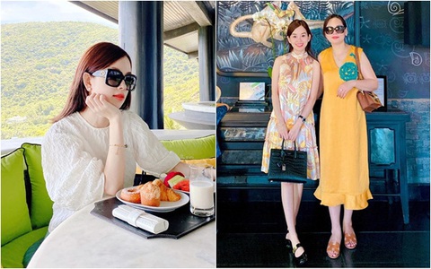 Đi nghỉ dưỡng ở resort sang chảnh tránh nóng, Ly Kute lại gây sốt vì chụp ảnh chung với mẹ ruột trẻ đẹp như 2 chị em