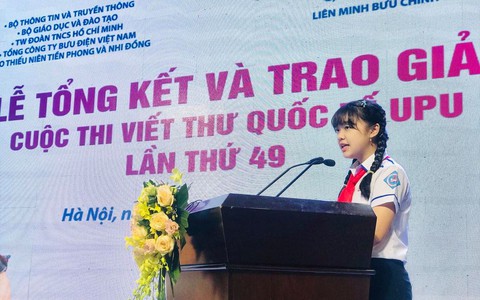 Kêu gọi không dùng hộp xốp đựng xôi, học sinh lớp 7 giành giải nhất viết thư UPU