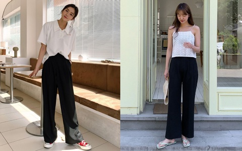Tưởng là già đinh nhạt thếch nhưng quần âu đen lại tạo nên bao set đồ sành điệu level max thế này