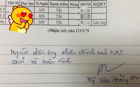 Lịm tim trước những lời nhận xét "có cánh" của thầy trong sổ liên lạc, nhưng cư dân mạng lại phát hiện ra một chi tiết "lạ"