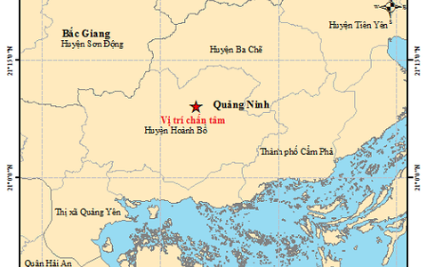 Xảy ra động đất 2,6 độ richter ở Quảng Ninh