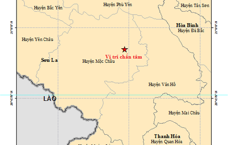 Sáng nay tiếp tục xảy ra 2 trận động đất tại Mộc Châu, Sơn La