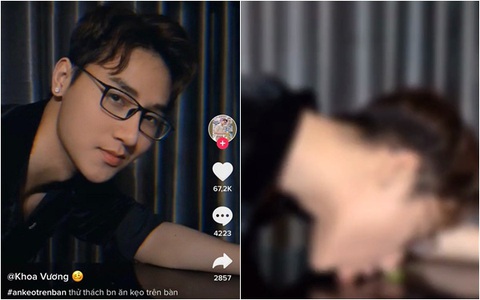 "Nam vương thều thào" trên TikTok vừa ra video ăn kẹo trên bàn khiến dân mạng bức xúc vì nội dung hết "bad boy" nay ngày càng phản cảm