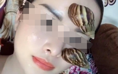 Nghe chất nhầy của ốc sên có khả năng làm đẹp da, cô gái lập tức ra vườn bắt cả bầy thả lên mặt làm thử nghiệm khiến dân mạng tranh cãi