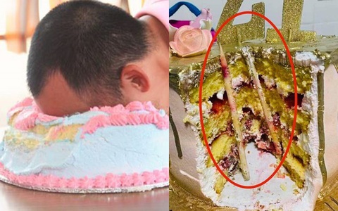 Bức ảnh khiến nhiều người giật mình sợ hãi nghĩ lại trò úp bánh kem vào mặt, mối nguy hiểm quả thật rất khôn lường
