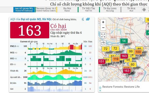 Hà Nội tái ô nhiễm không khí từ sáng nay