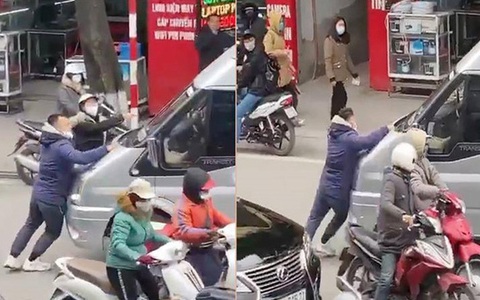 Lái xe 16 chỗ nhấn ga "ủn" người bằng ô tô sau va chạm