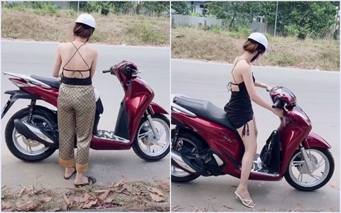 Cô gái trẻ nhận cả núi gạch đá vì màn khoe "biến hình giữa đường", cởi sạch đồ ngủ để thay bộ váy sexy khiến dân tình hoang mang
