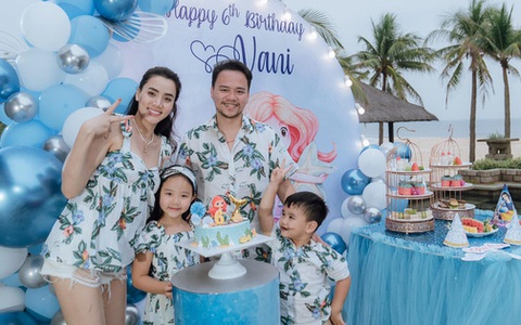 Hết 2 cháu gái thi Hoa hậu, đến con gái Trang Nhung mới 6 tuổi đã được chú ý nhờ nhan sắc gen trội trong tiệc sinh nhật