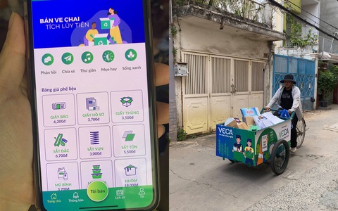 Đúng là thời buổi 4.0, đến thu mua ve chai cũng có app, niêm yết rõ ràng để khỏi cảnh "ép giá" đôi bên