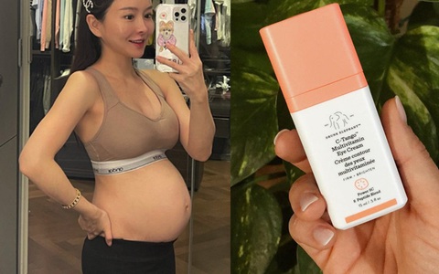 Dù bầu vượt mặt, làn da của bác sĩ vẫn láng mịn không tỳ vết nhờ quy trình 6 sản phẩm