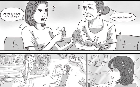 Mới sinh con nửa tháng, em dâu đã "vứt" con cho mẹ chồng cả buổi chỉ để "lăn lộn" ngoài vườn 